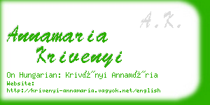 annamaria krivenyi business card